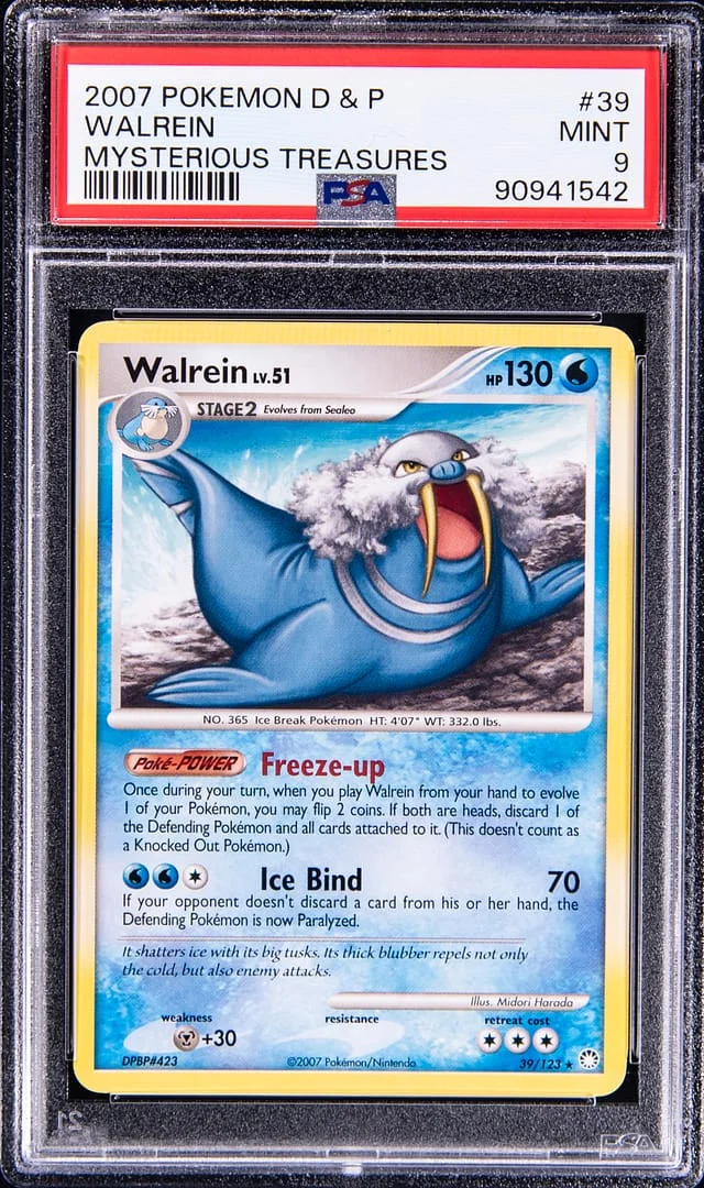 2007 Pokemon Diamond and Pearl Mysterious Treasures Walrein #39 card image
