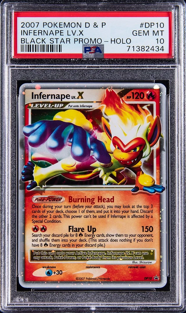 2007 Pokemon Diamond & Pearl Black Star Promo Holo Infernape Lv.X #DP10 card image