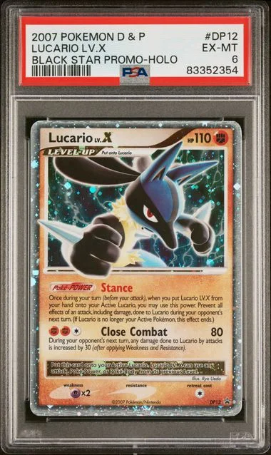 2007 Pokemon Diamond & Pearl Black Star Promo Holo Lucario Lv.X #Dp12 card image