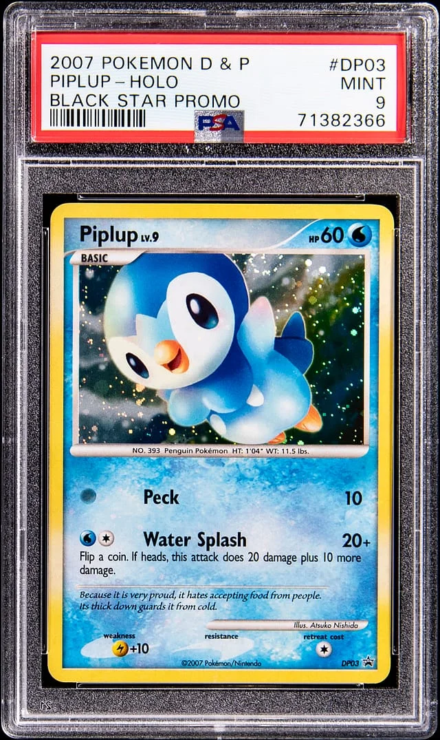 2007 Pokemon Diamond & Pearl Black Star Promo Holo Piplup #DP03 card image