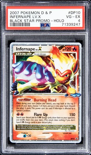 2007 Pokemon Diamond & Pearl Black Star Promo Holofoil Infernape Lv.X #DP10 card image