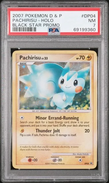 2007 Pokemon Diamond & Pearl Black Star Promo Holofoil Pachirisu #DP04 card image