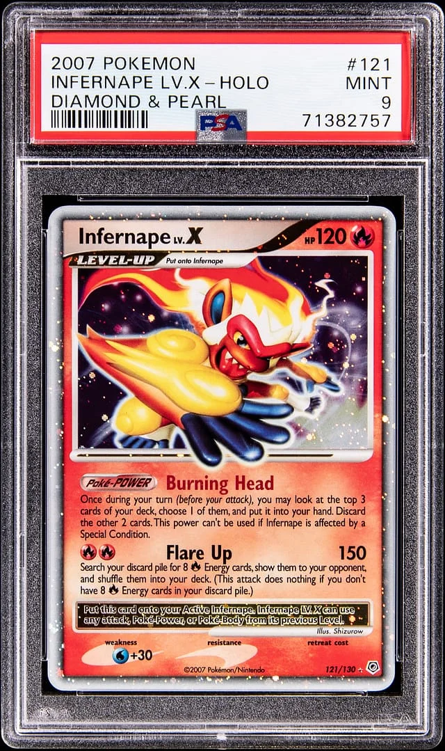 2007 Pokemon Diamond & Pearl Holo Infernape Lv.X #121 card image