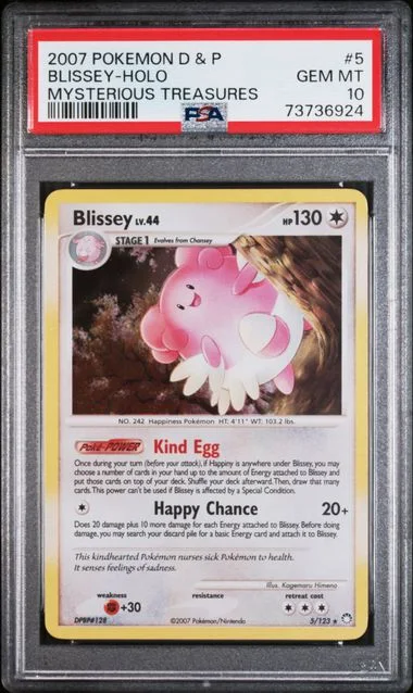 2007 Pokemon Diamond & Pearl Mysterious Treasures Holofoil Blissey #5 card image