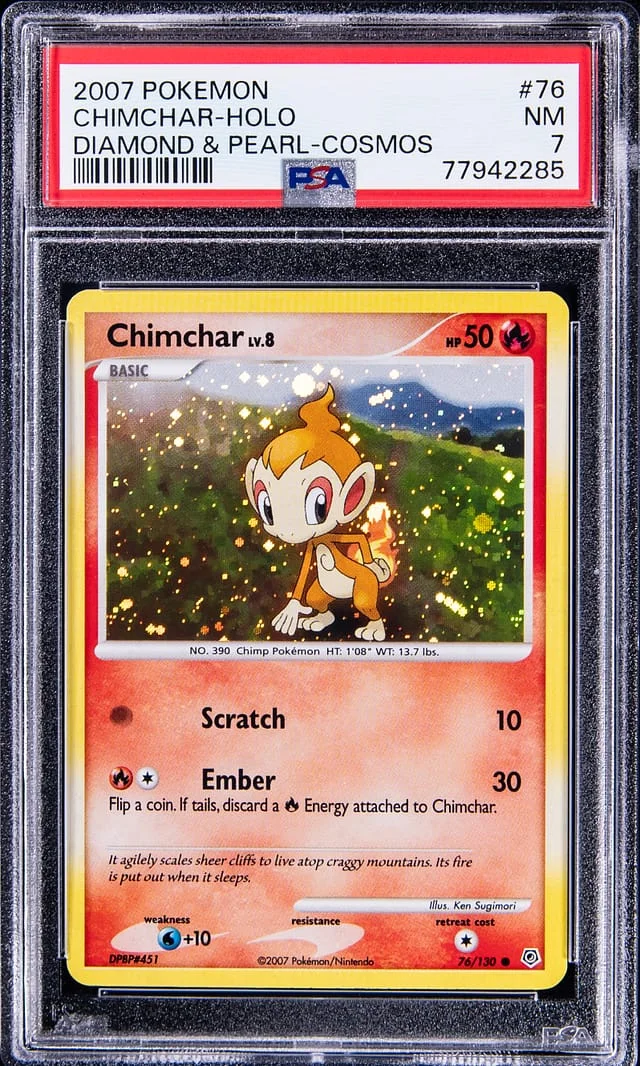 2007 Pokemon Diamond & Pearl Rare Holofoil Chimchar #76 card image