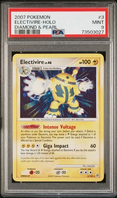 2007 Pokemon Diamond & Pearl Rare Holofoil Electivire #3 card image