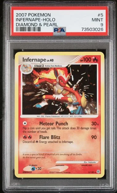 2007 Pokemon Diamond & Pearl Rare Holofoil Infernape #5 card image