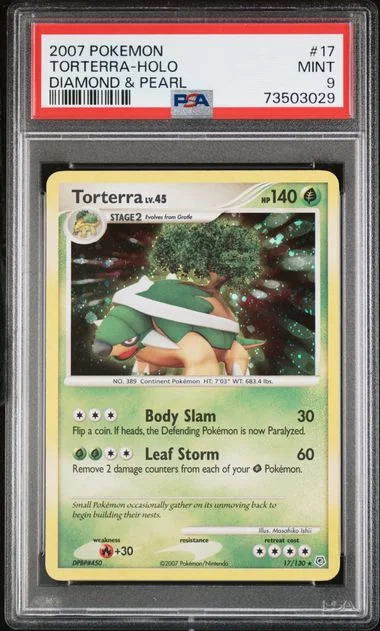2007 Pokemon Diamond & Pearl Rare Holofoil Torterra #17 card image