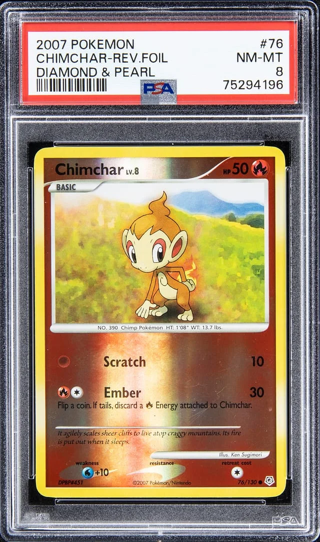 2007 Pokemon Diamond & Pearl - Reverse Foil Chimchar #76 card image