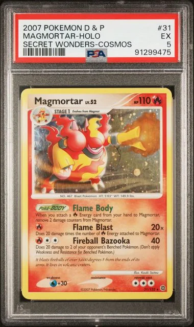 2007 Pokemon Diamond & Pearl Secret Wonders Cosmos Magmortar-Holo #31 card image