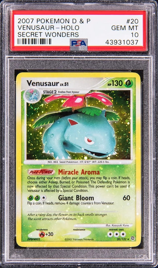 2007 Pokemon Diamond & Pearl Secret Wonders Holo Venusaur #20 card image