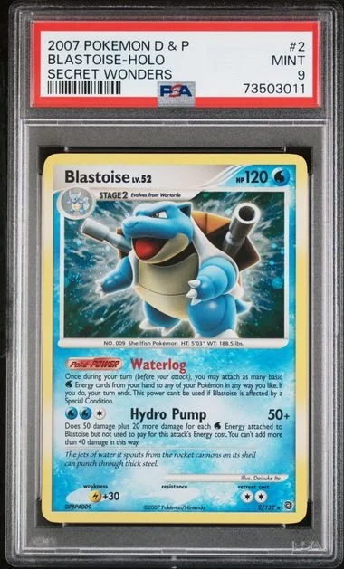 2007 Pokemon Diamond & Pearl Secret Wonders Holofoil Blastoise #2 card image
