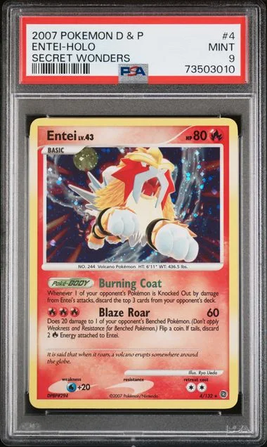 2007 Pokemon Diamond & Pearl Secret Wonders Holofoil Entei #4 card image