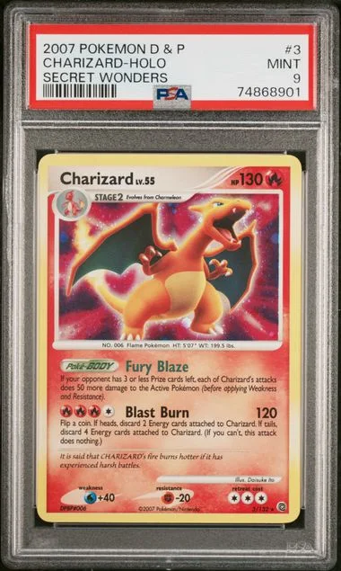 2007 Pokemon Diamond & Pearl Secret Wonders Rare Holofoil Charizard #3 card image