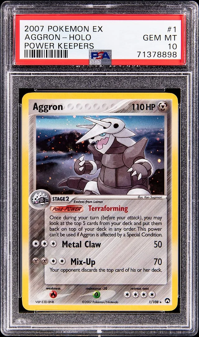 2007 Pokemon EX Power Keepers Holo Aggron #1 card image