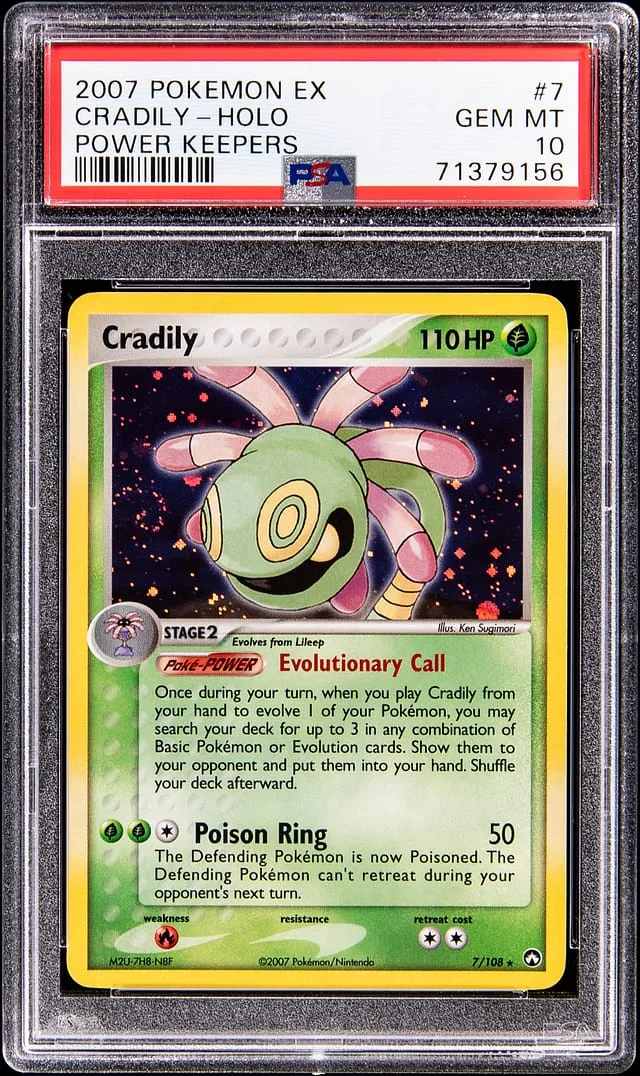 2007 Pokemon EX Power Keepers Holo Cradily #7 card image