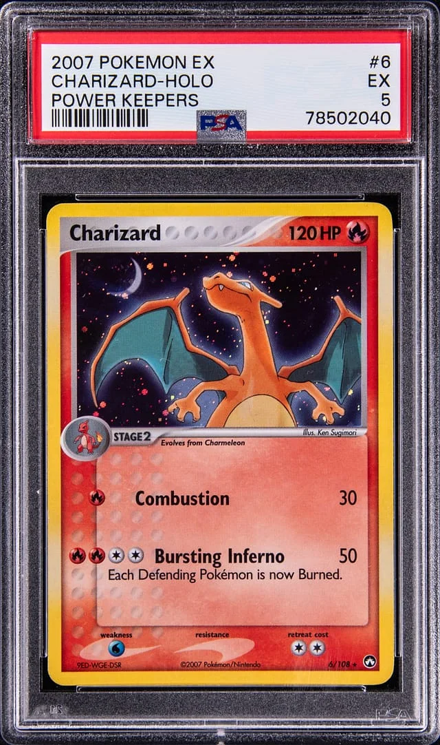 2007 Pokemon EX Power Keepers Rare Holofoil Charizard #6 card image