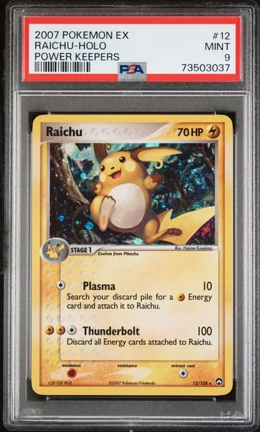 2007 Pokemon EX Power Keepers Rare Holofoil Raichu #12 card image