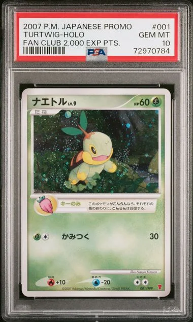 2007 Pokemon Japanese Promo Fan Club 2,000 Exp Pts. Turtwig Holofoil #1 card image