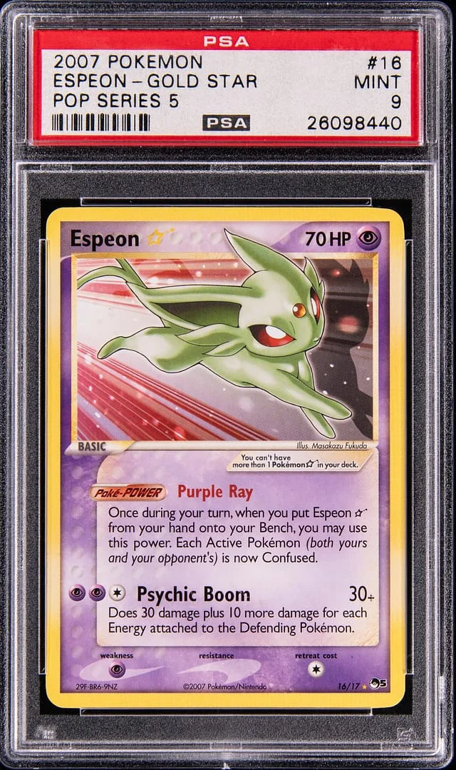 2007 Pokemon POP Series 5 Gold Star Espeon #16 card image