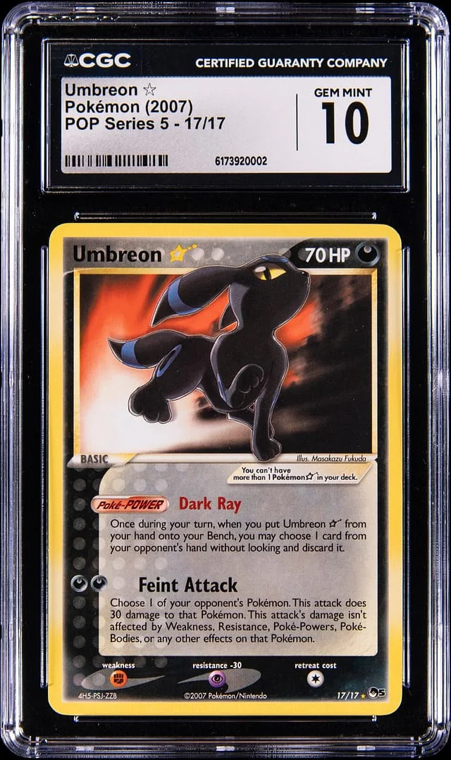 2007 Pokemon POP Series 5 Gold Star Umbreon #17 card image