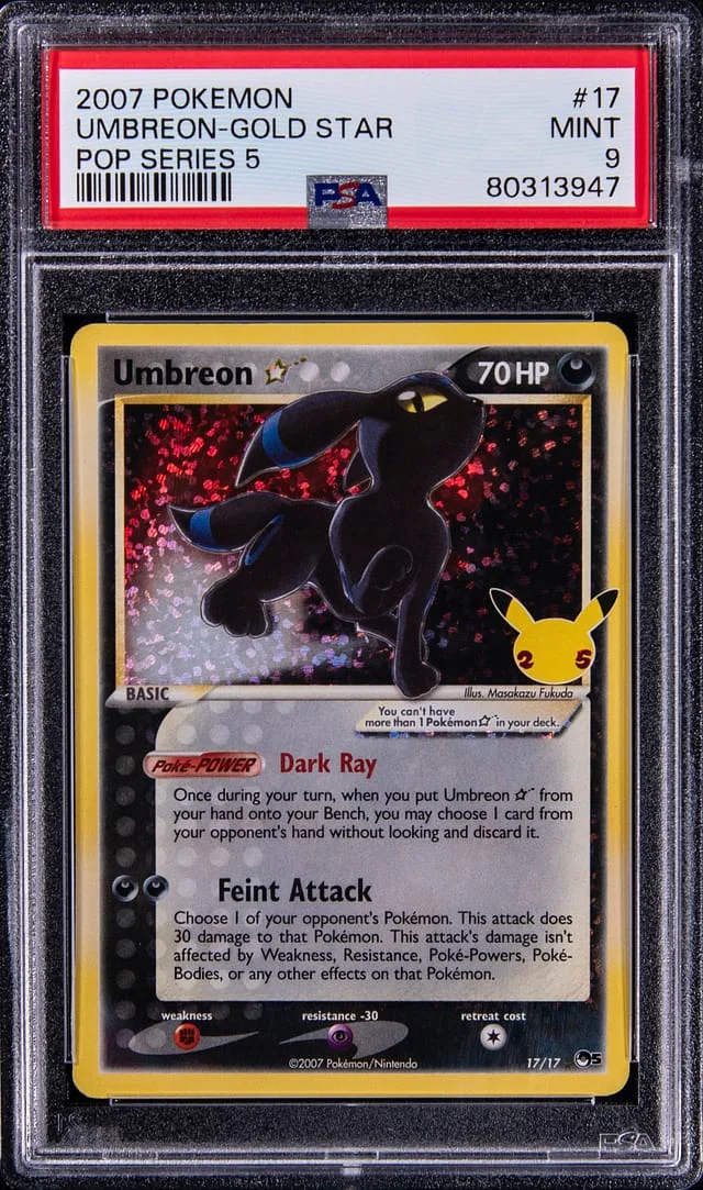2007 Pokemon Pop Series 5 Umbreon Gold Star #17 card image