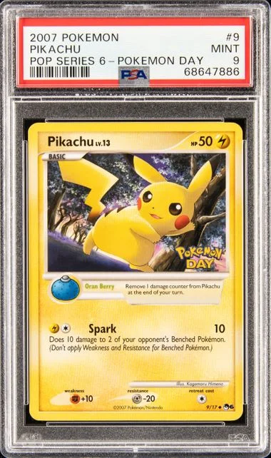 2007 Pokemon Pop Series 6 Pokemon Day Pikachu #9 card image