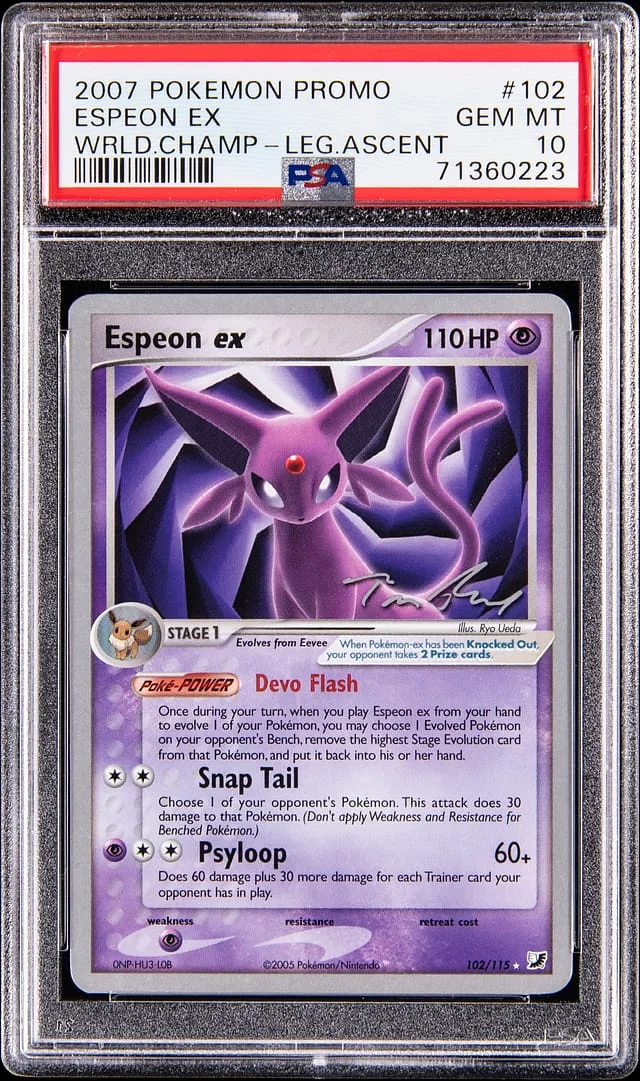 2007 Pokemon Promo World Championship Legend Ascent Espeon ex #102 card image