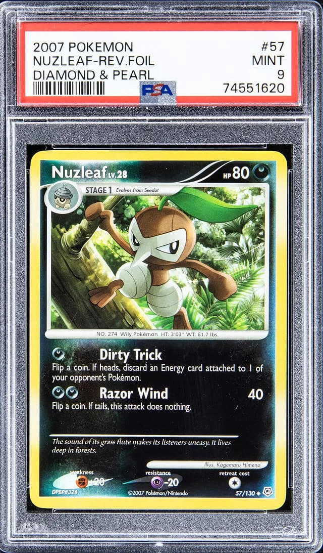 2007 Pokemon Reverse Foil - Diamond & Pearl Nuzleaf #57 card image