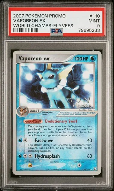2007 Pokemon World Championships Promo Flyvees Vaporeon Ex #110 card image