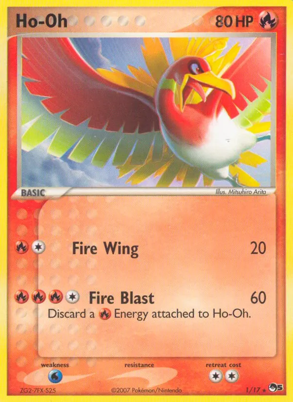 2007 POP Series 5 Ho-Oh Rare #01/17 Rare card image
