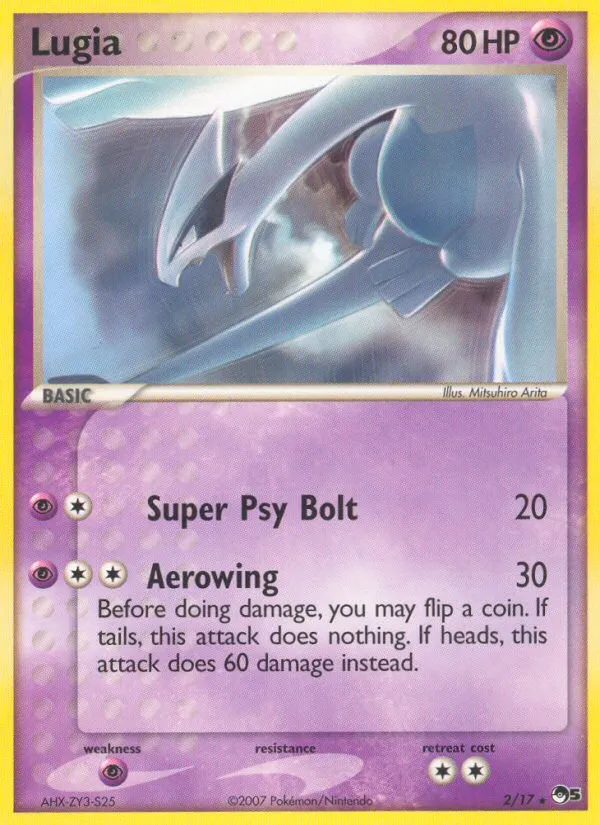 2007 POP Series 5 Lugia Rare #02/17 Rare card image