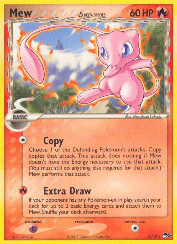 2007 POP Series 5 Mew δ Rare #03/17 Rare card image