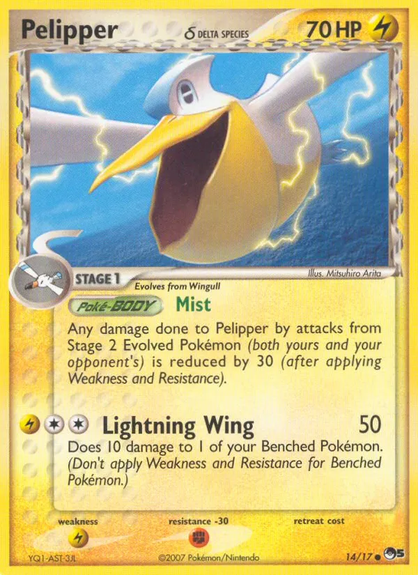 2007 POP Series 5 Pelipper δ Common #14/17 Common card image