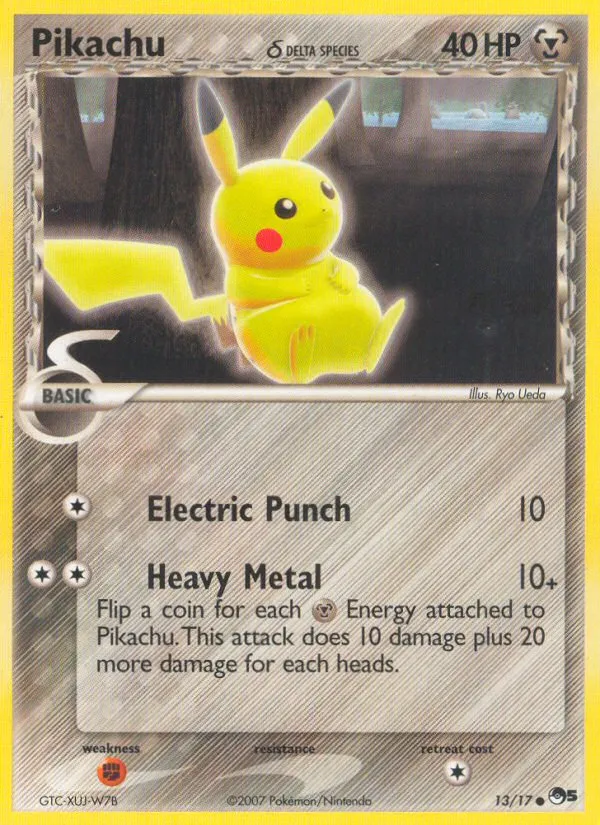 2007 POP Series 5 Pikachu δ #13/17 Common card image