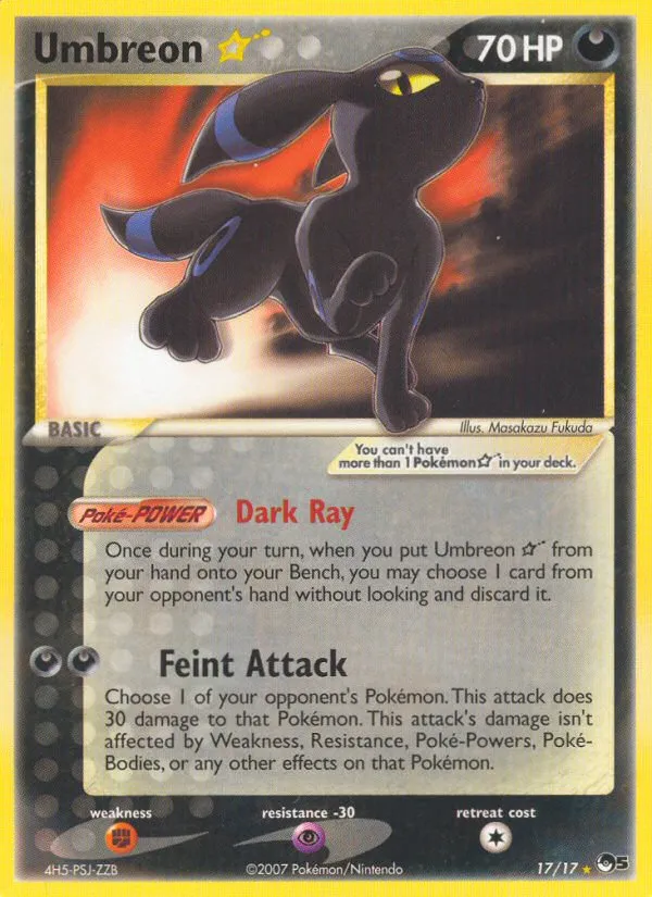 2007 POP Series 5 Umbreon ★ Rare #17/17 Rare card image