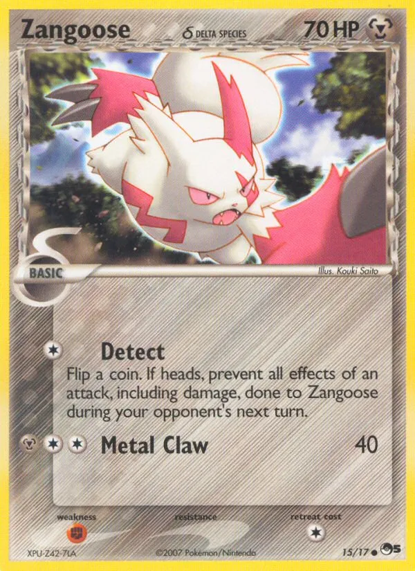 2007 POP Series 5 Zangoose δ Common #15/17 Common card image