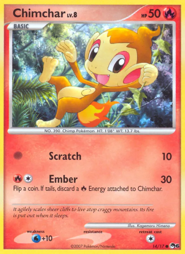 2007 POP Series 6 Chimchar Common #14/17 Common card image