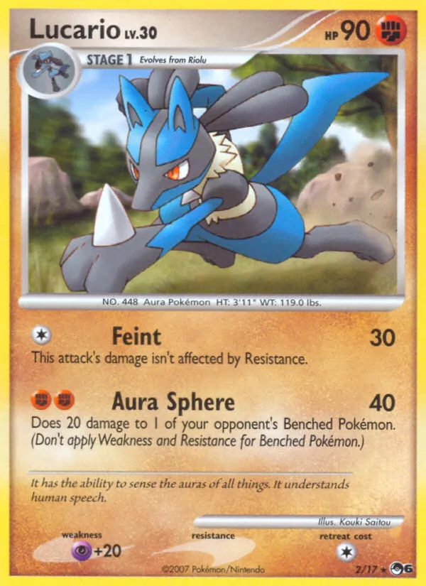 2007 POP Series 6 Lucario #02/17 Rare card image
