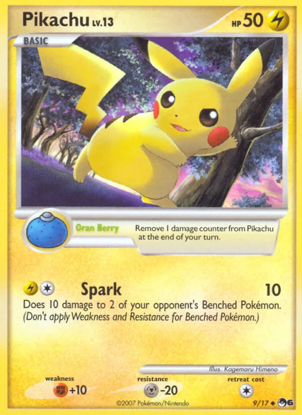 2007 POP Series 6 Pikachu #09/17 Uncommon card image