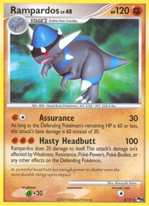 2007 POP Series 6 Rampardos #05/17 Rare card image