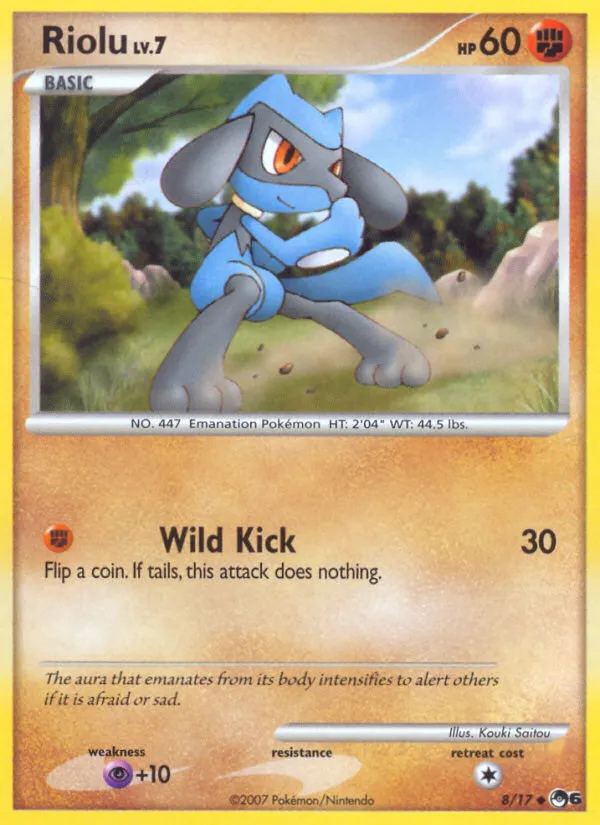 2007 POP Series 6 Riolu Uncommon #08/17 Uncommon card image