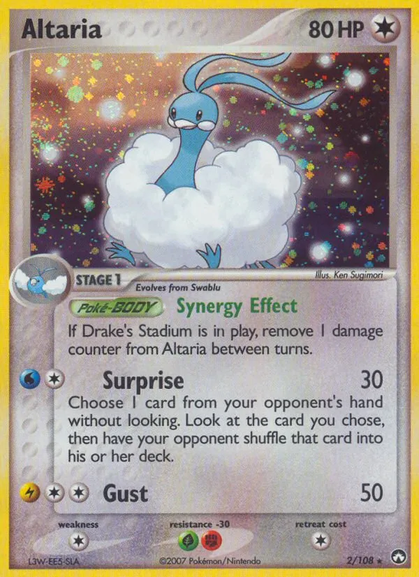 2007 Power Keepers Altaria #002/108 Rare Holo card image