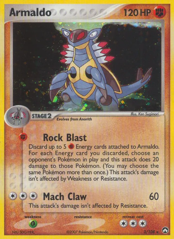 2007 Power Keepers Armaldo #003/108 Rare Holo card image