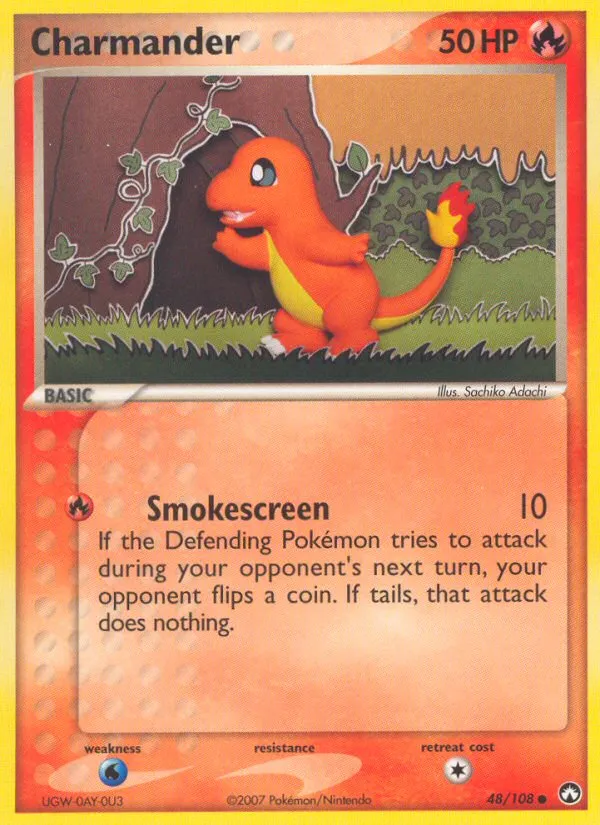 2007 Power Keepers Charmander Common #048/108 Common card image