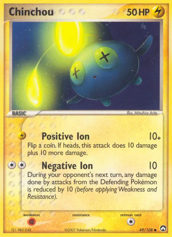 2007 Power Keepers Chinchou Common #049/108 Common card image