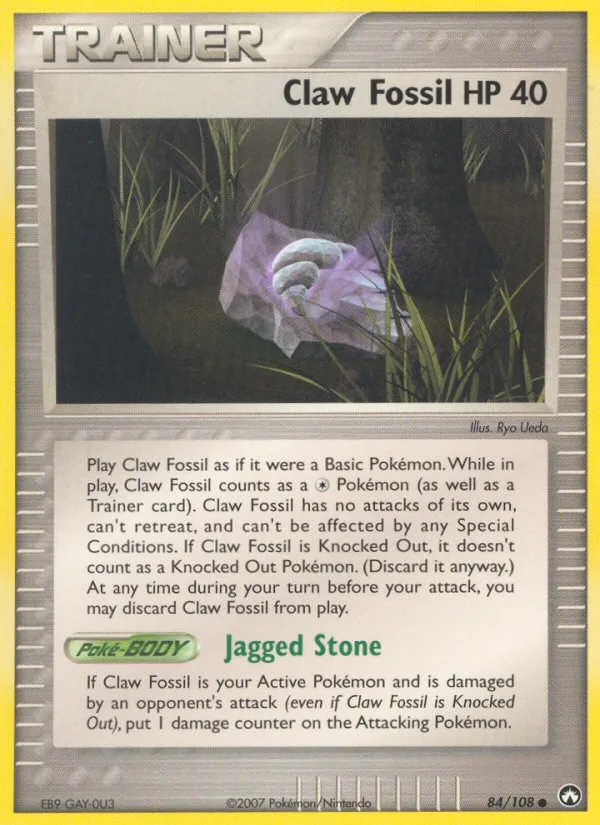 2007 Power Keepers Claw Fossil #084/108 Common card image