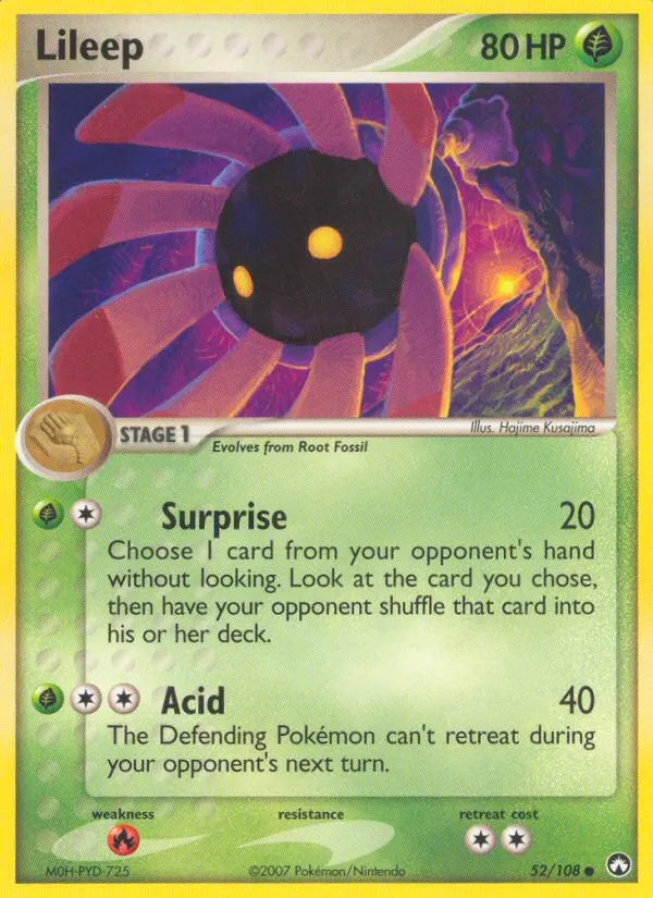 2007 Power Keepers Lileep Common #052/108 Common card image