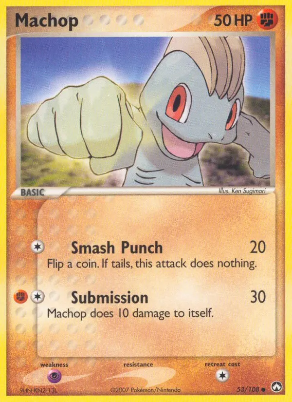 2007 Power Keepers Machop Common #053/108 Common card image