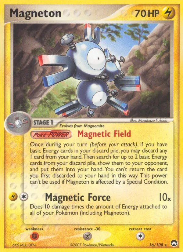 2007 Power Keepers Magneton Rare #016/108 Rare card image
